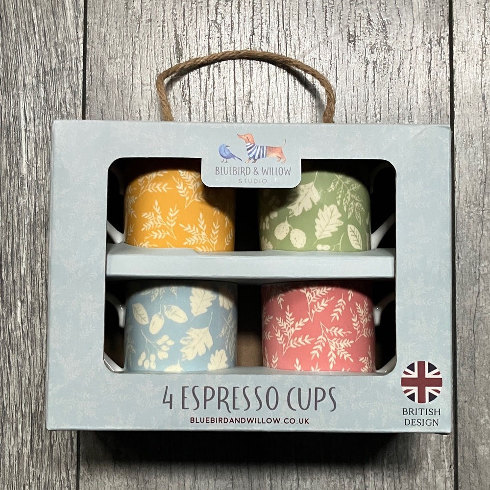BLUEBIRD & WILLOW Espresso Cup Set - Yellow, Green, Blue, Pink